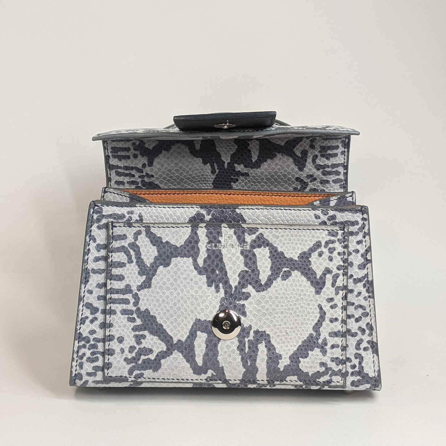 Berry Mini Handbag Grey Python Embossed by Kubeeka